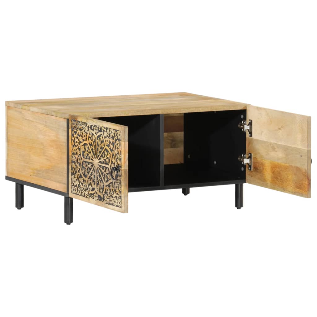 Mesa De Centro De Madera Maciza De Pino 80X50X40 Cm