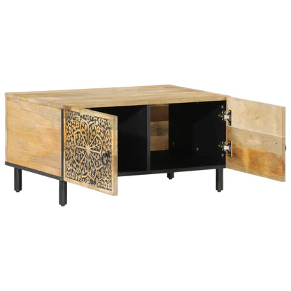 Mesa De Centro De Madera Maciza De Pino 80X50X40 Cm