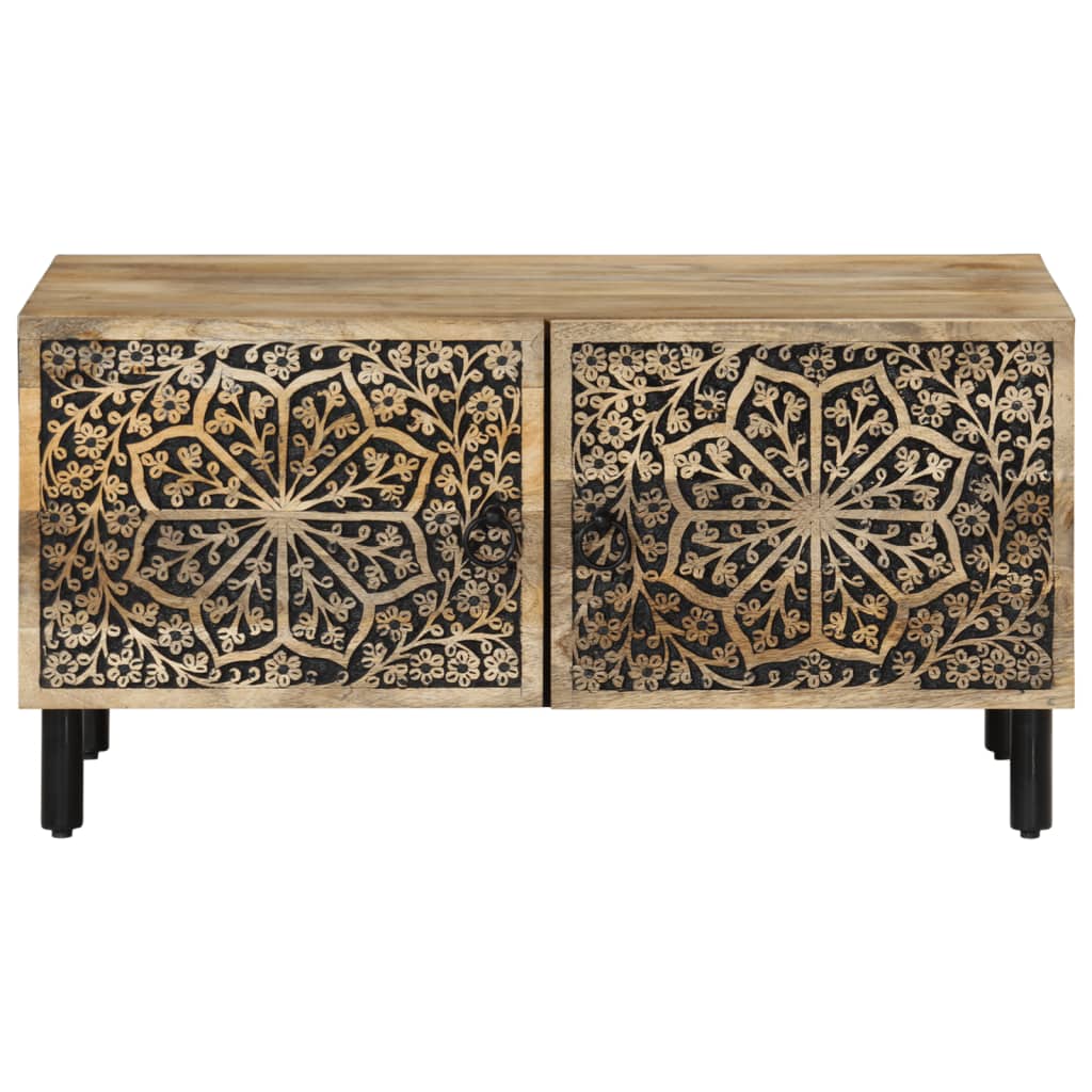 Mesa De Centro De Madera Maciza De Pino 80X50X40 Cm