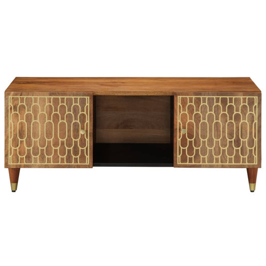 Mesa De Centro De Madera Maciza Mango 100X54X40 Cm