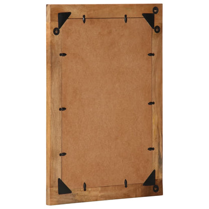 Espejo De Baño Madera Maciza De Acacia Y Vidrio 50X70X2,5 Cm