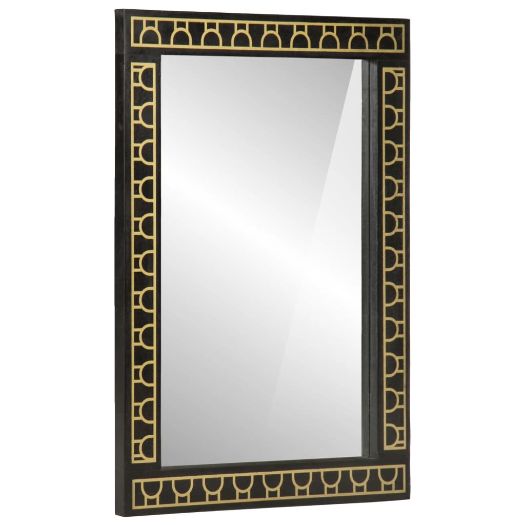 Espejo De Baño Madera Maciza De Acacia Y Vidrio 50X70X2,5 Cm