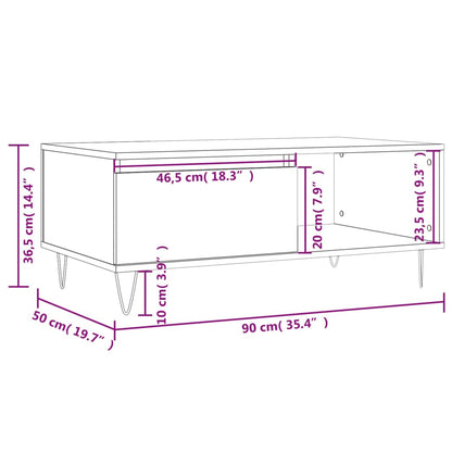 Mesa De Centro Madera Contrachapada 90X50X36,5 Cm