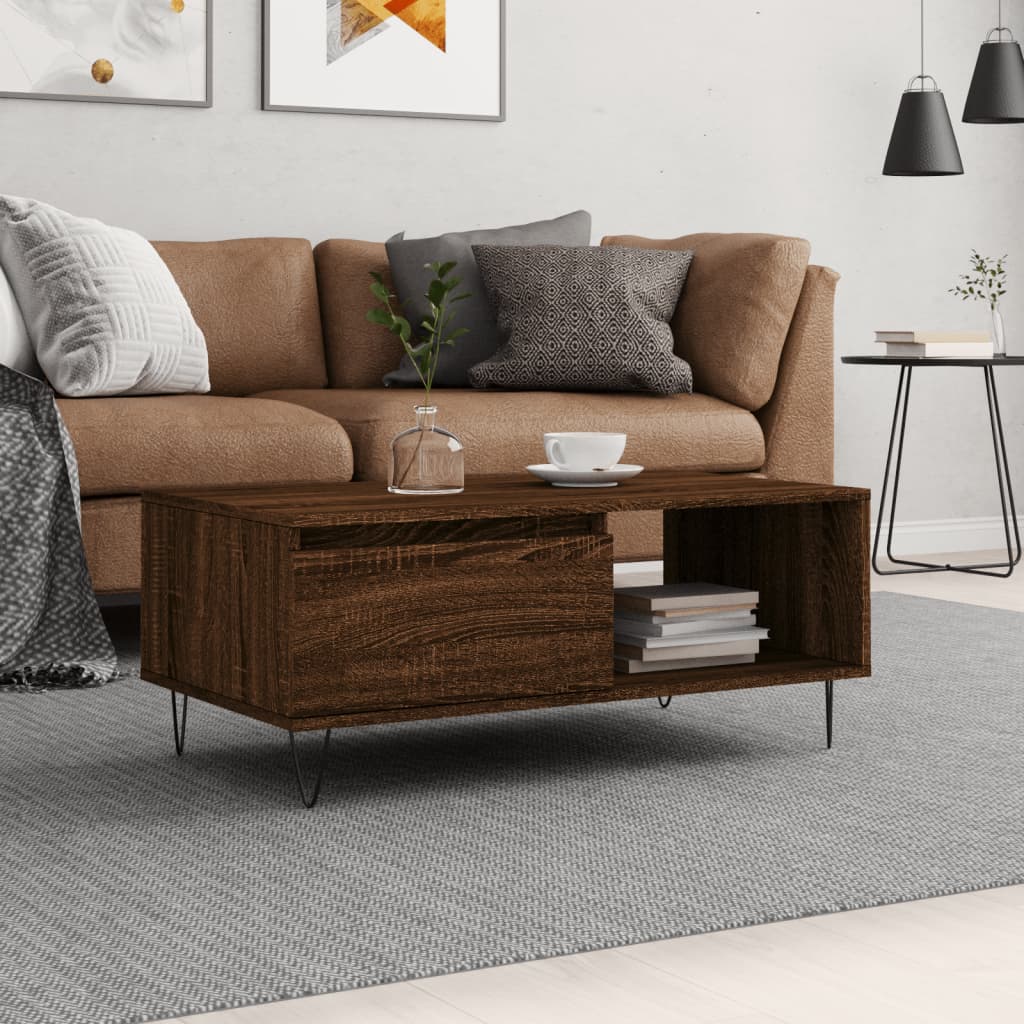 Mesa De Centro Madera Contrachapada 90X50X36,5 Cm