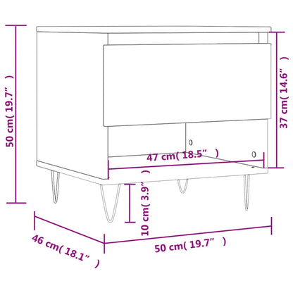 Mesas Centro 2 Uds Madera Ingeniería Blanco Brillo 50X46X50 Cm