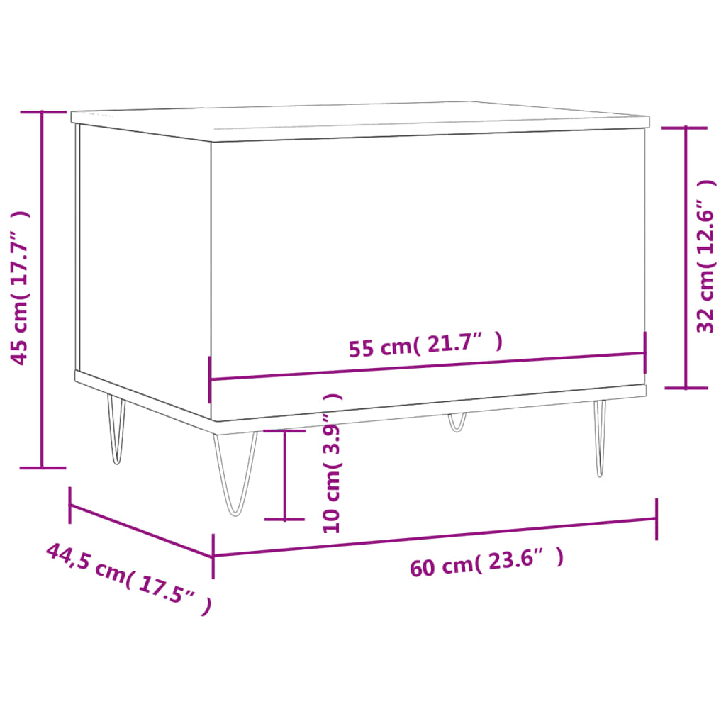 Mesa De Centro Madera Contrachapada 60X44,5X45 Cm