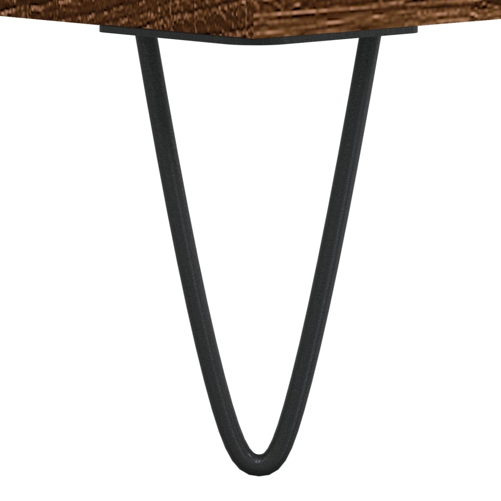 Mesa De Centro Madera Contrachapada Roble Marrón 60X44,5X45 Cm