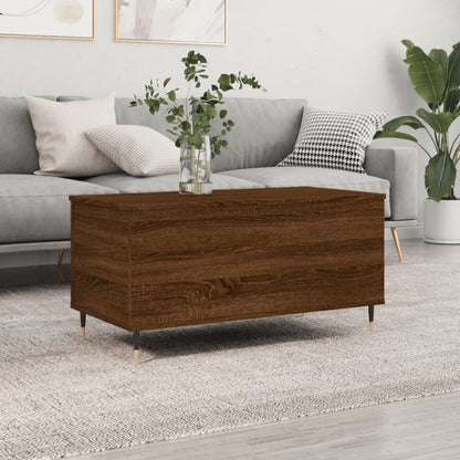 Mesa De Centro Madera Contrachapada Blanco Brillo 90X44,5X45 Cm