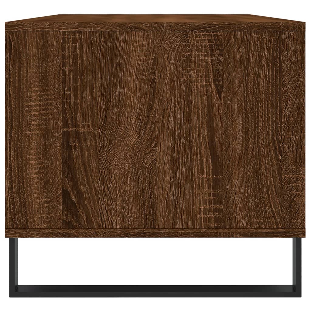 Mesa De Centro Madera Contrachapada Roble Marrón 90X49X45 Cm