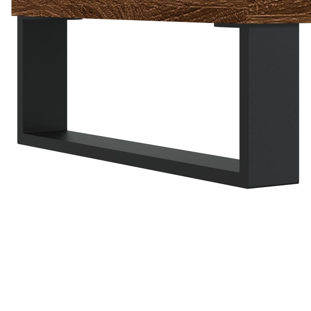 Mesa De Centro Madera Contrachapada Roble Marrón 90X49X45 Cm