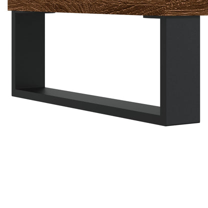 Mesa De Centro Madera Contrachapada Roble Marrón 90X49X45 Cm
