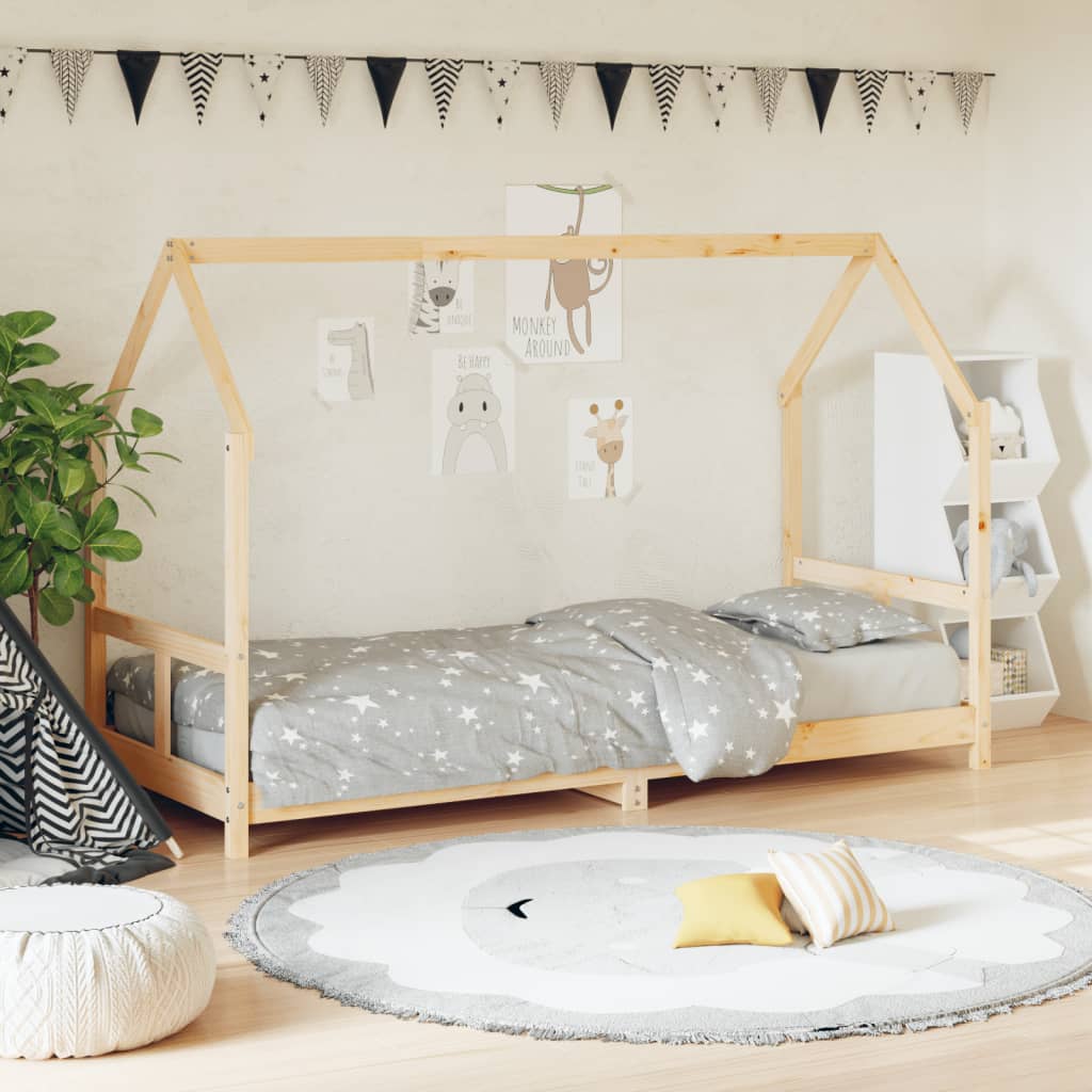 Estructura De Cama Infantil Madera De Pino 90X190Cm