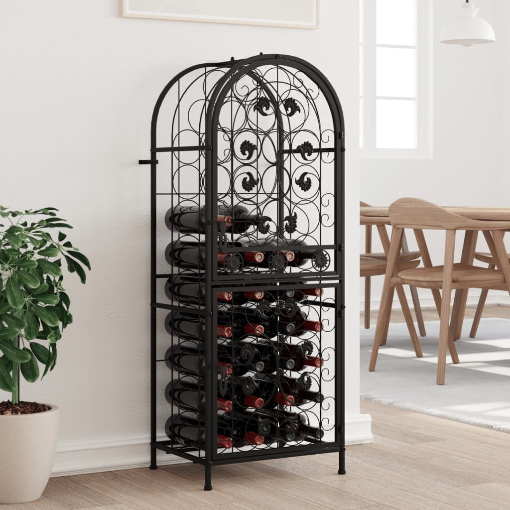 Botellero Para 33 Botellas Hierro Forjado Negro