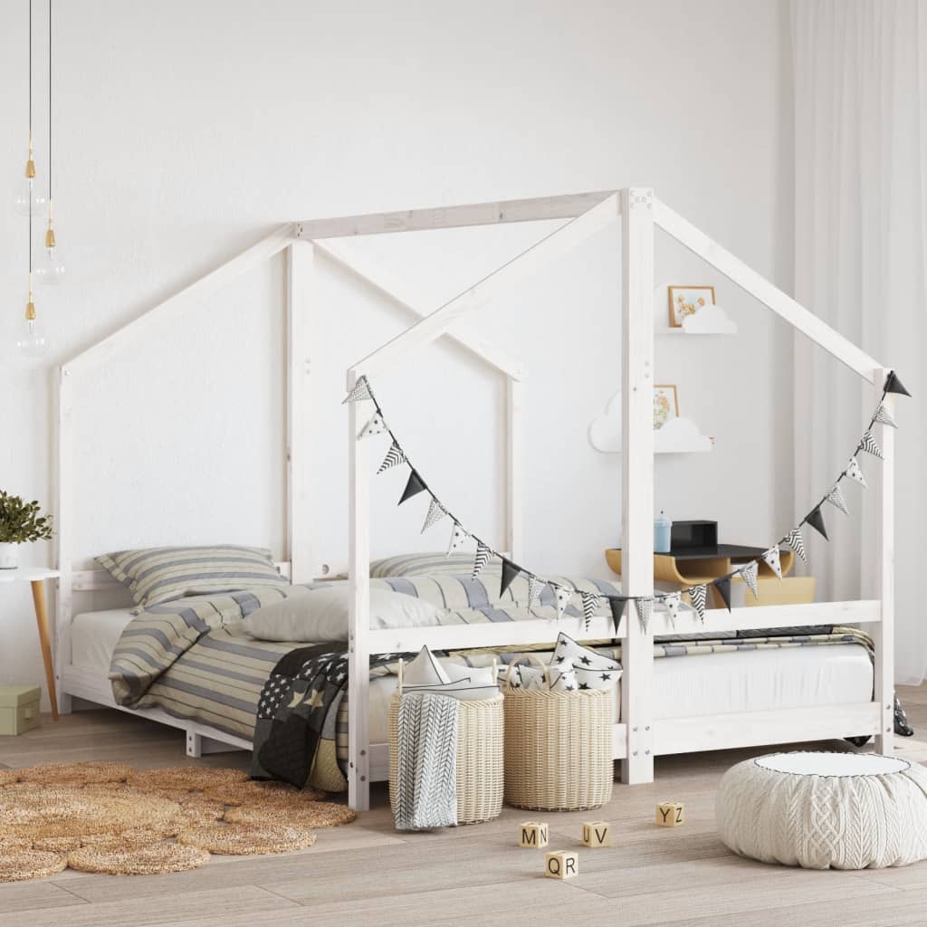 Estructura De Cama De Niños Madera Maciza De Pino 2X(90X160) Cm