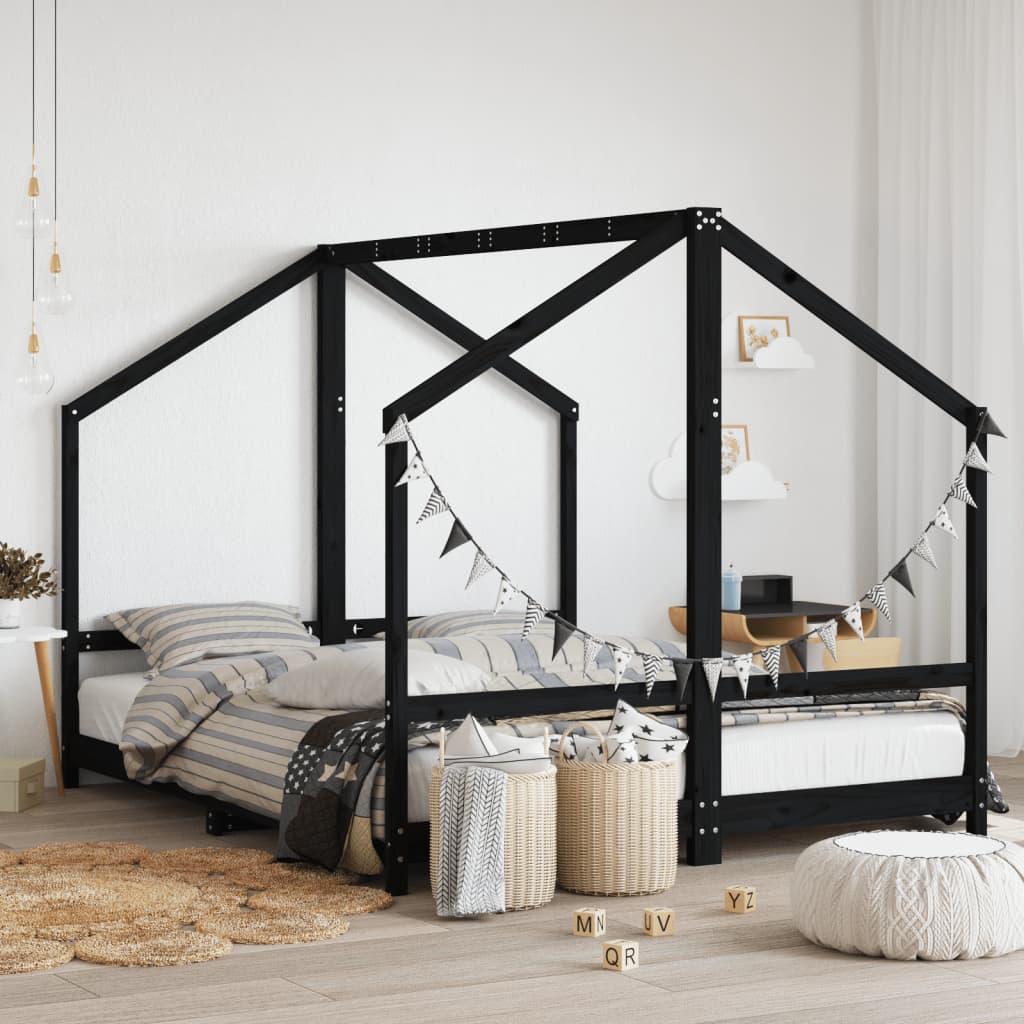 Estructura De Cama De Niños Madera Maciza De Pino 2X(90X160) Cm