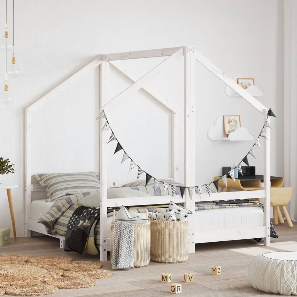 Estructura De Cama De Niños Madera Maciza De Pino 2X(90X160) Cm