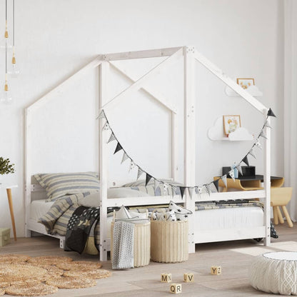 Estructura De Cama De Niños Madera Maciza De Pino 2X(90X160) Cm