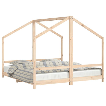 Estructura De Cama De Niños Madera Maciza De Pino 2X(90X160) Cm