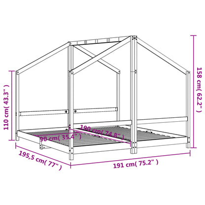 Estructura De Cama De Niños Madera Maciza De Pino 2X(90X160) Cm