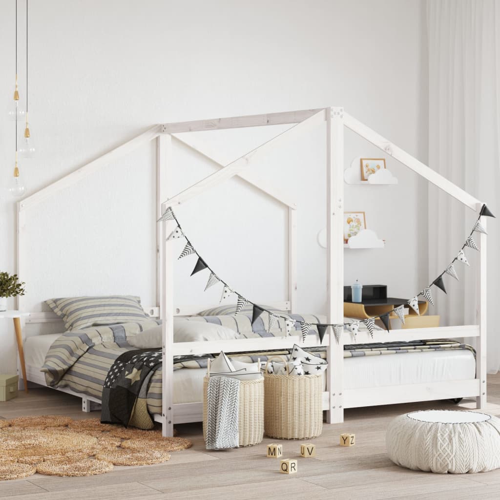 Estructura De Cama De Niños Madera Maciza De Pino 2X(90X160) Cm