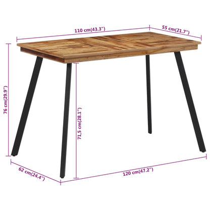 Mesa De Comedor Madera Maciza De Teca 120X62X76 Cm