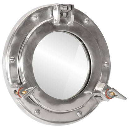 Espejo De Ojo De Buey De Pared Aluminio Y Vidrio Ø50 Cm