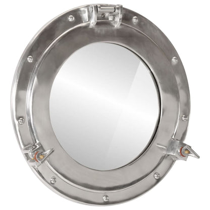 Espejo De Ojo De Buey De Pared Aluminio Y Vidrio Ø50 Cm
