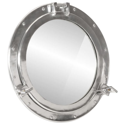 Espejo De Ojo De Buey De Pared Aluminio Y Vidrio Ø50 Cm