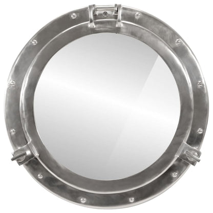 Espejo De Ojo De Buey De Pared Aluminio Y Vidrio Ø50 Cm