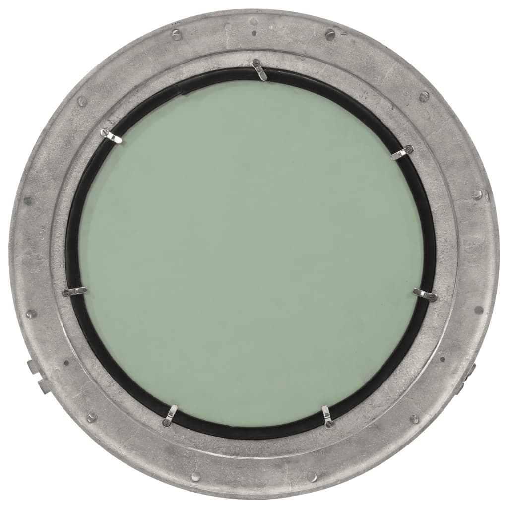 Espejo De Ojo De Buey De Pared Aluminio Y Vidrio Ø50 Cm