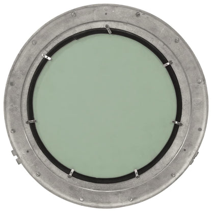 Espejo De Ojo De Buey De Pared Aluminio Y Vidrio Ø50 Cm