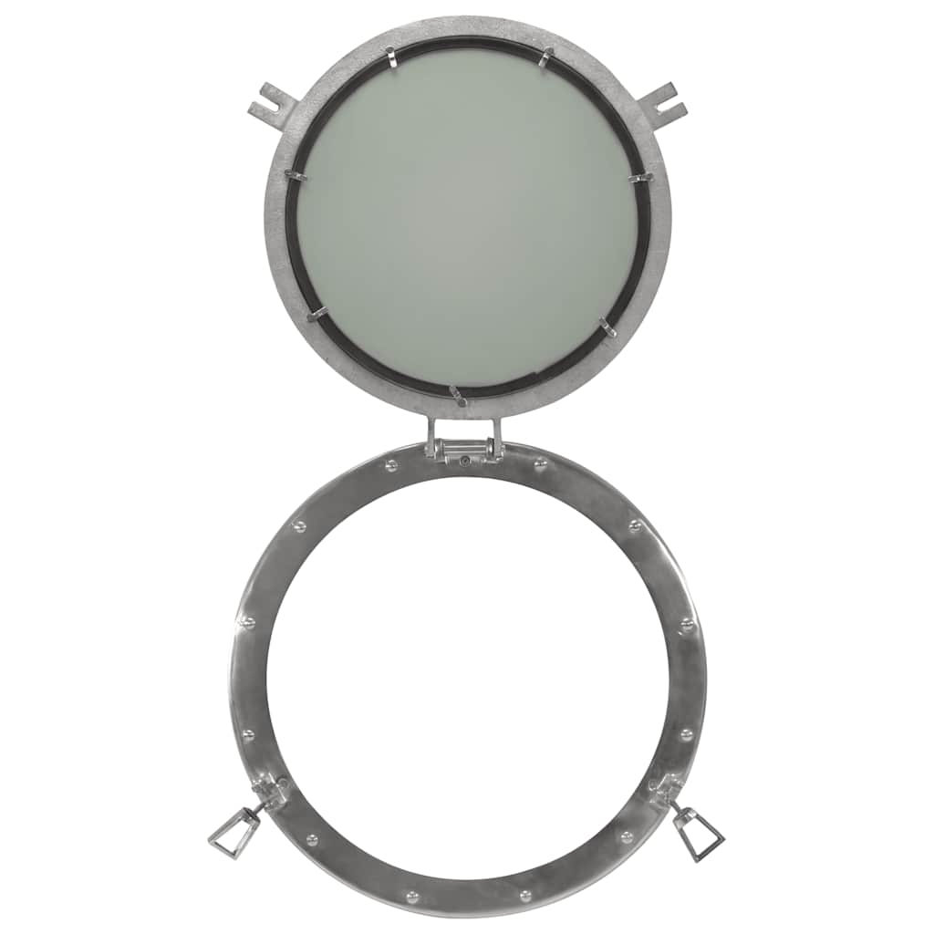 Espejo De Ojo De Buey De Pared Aluminio Y Vidrio Ø50 Cm