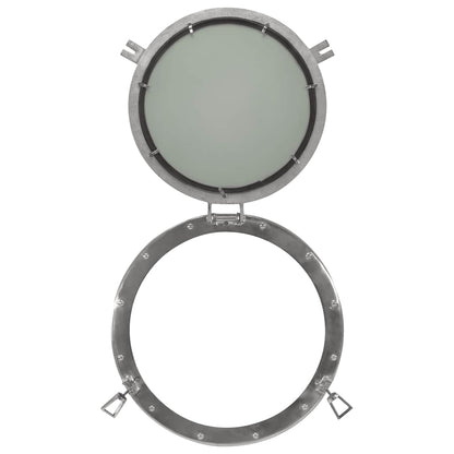 Espejo De Ojo De Buey De Pared Aluminio Y Vidrio Ø50 Cm