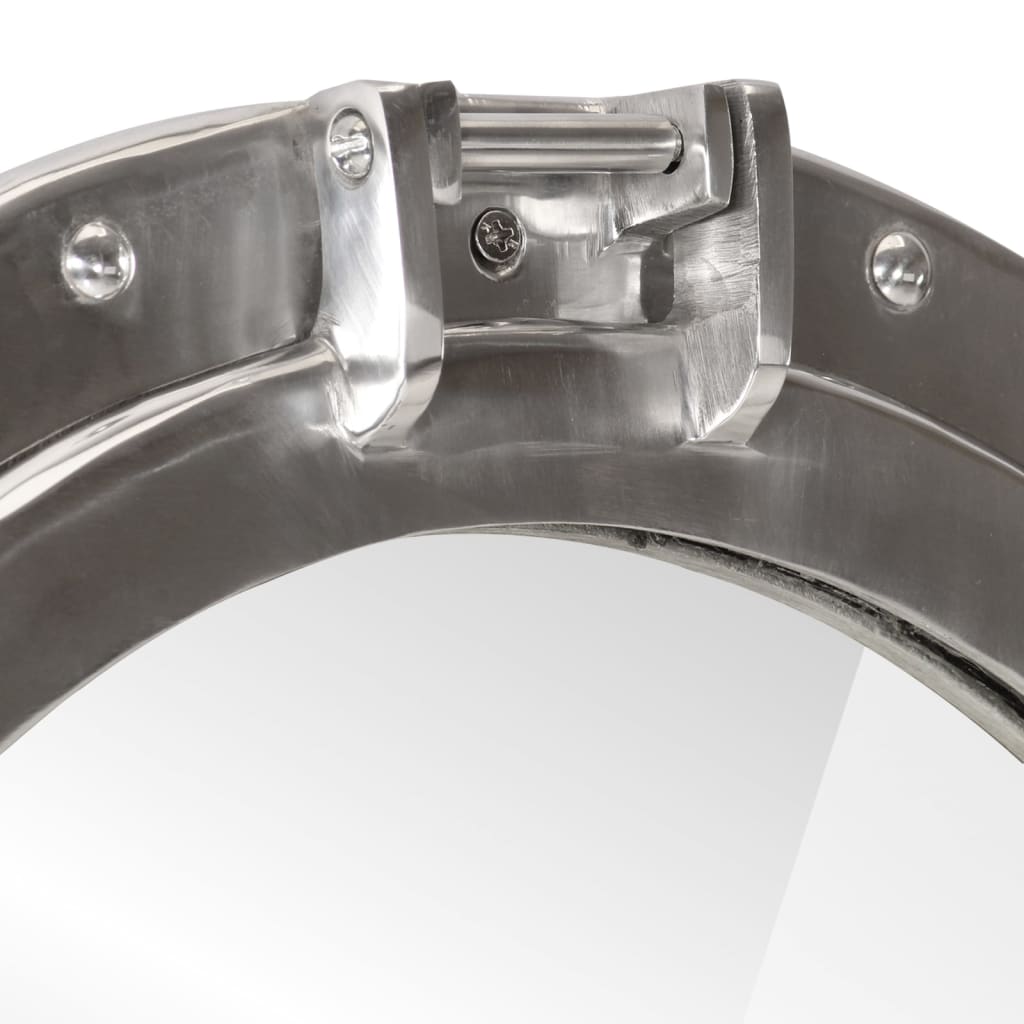 Espejo De Ojo De Buey De Pared Aluminio Y Vidrio Ø50 Cm