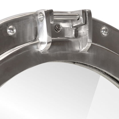 Espejo De Ojo De Buey De Pared Aluminio Y Vidrio Ø50 Cm