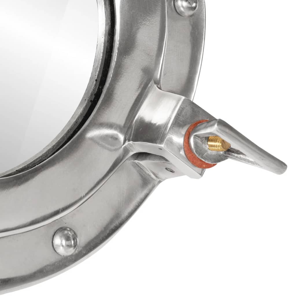 Espejo De Ojo De Buey De Pared Aluminio Y Vidrio Ø50 Cm