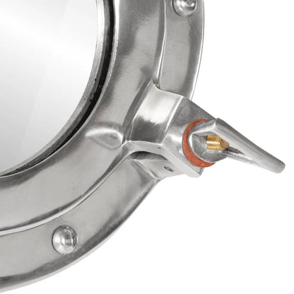 Espejo De Ojo De Buey De Pared Aluminio Y Vidrio Ø50 Cm
