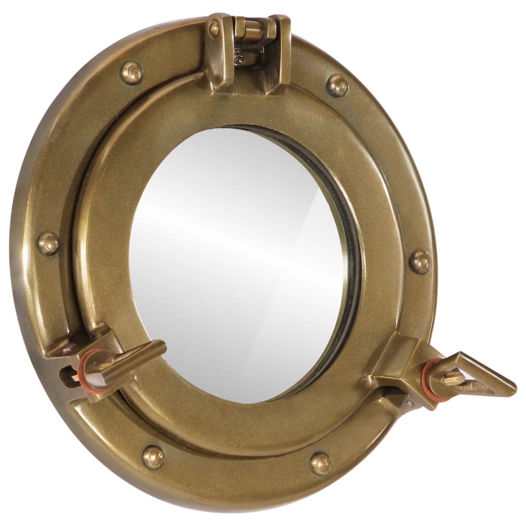 Espejo De Ojo De Buey De Pared Aluminio Y Vidrio Ø50 Cm