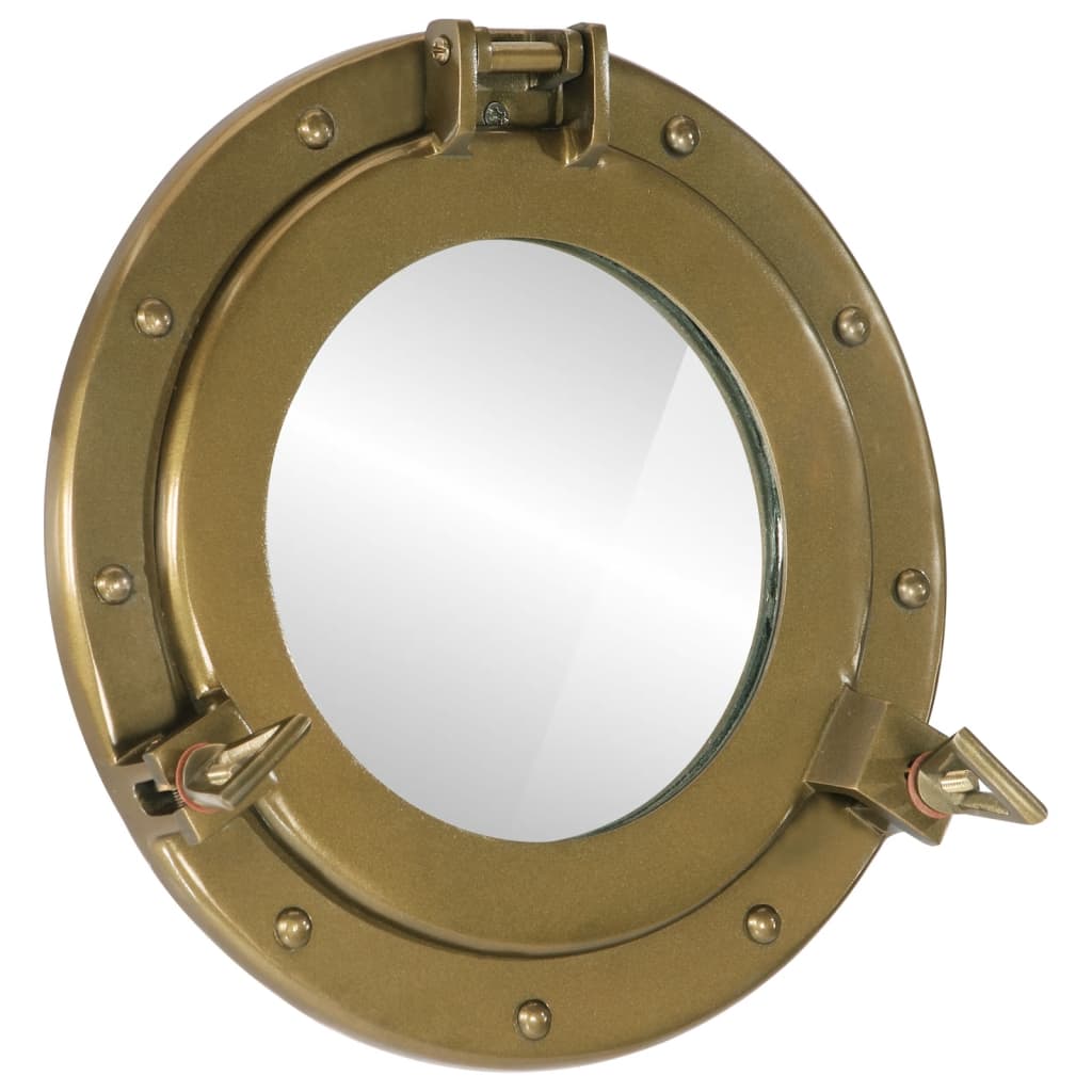Espejo De Ojo De Buey De Pared Aluminio Y Vidrio Ø50 Cm