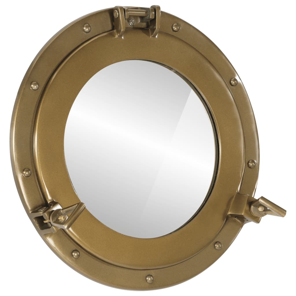 Espejo De Ojo De Buey De Pared Aluminio Y Vidrio Ø50 Cm