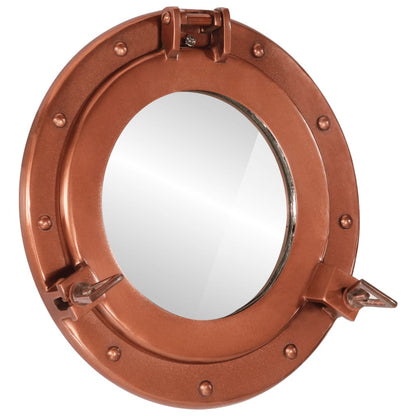 Espejo De Ojo De Buey De Pared Aluminio Y Vidrio Ø50 Cm