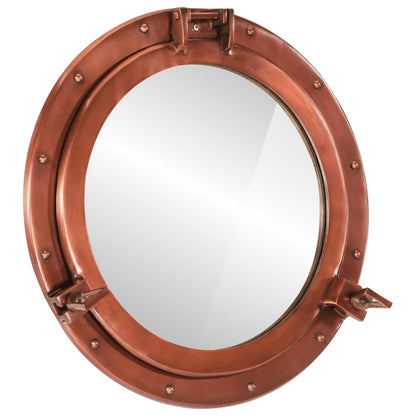 Espejo De Ojo De Buey De Pared Aluminio Y Vidrio Ø50 Cm