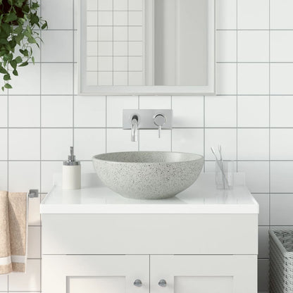 Lavabo Sobre Encimera Redondo Cerámica Negro Y Azul Φ41X14 Cm