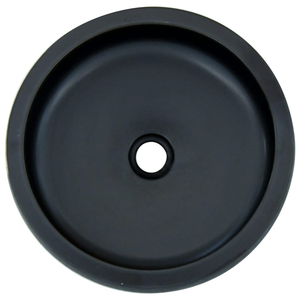 Lavabo Sobre Encimera Redondo Cerámica Negro Y Azul Φ41X14 Cm