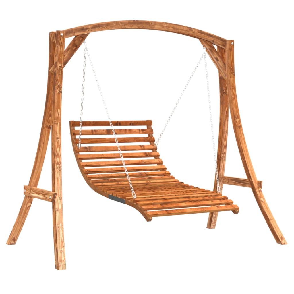 Tumbona Columpio Con Acabado Teca Madera Maciza Abeto