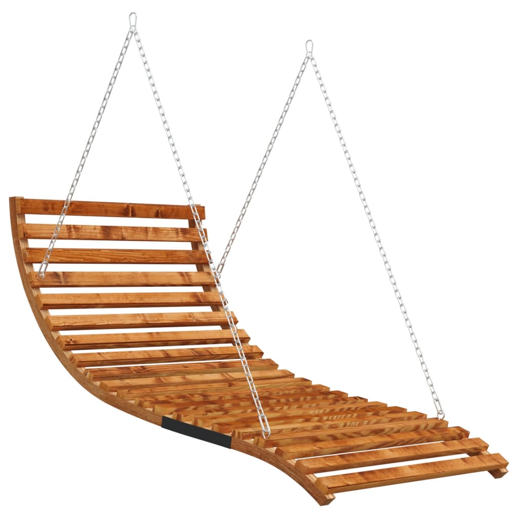 Tumbona Columpio Con Toldo Madera Maciza Abeto Acabado De Teca