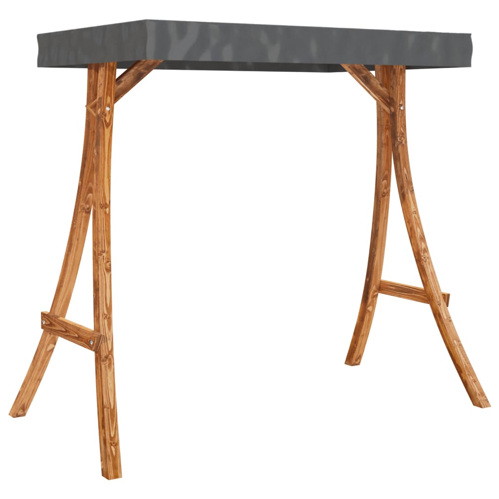 Tumbona Columpio Con Toldo Madera Maciza Abeto Acabado De Teca