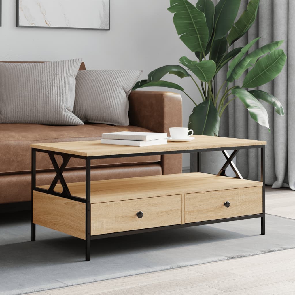 Mesa De Centro Madera De Ingeniería 100X51X45 Cm