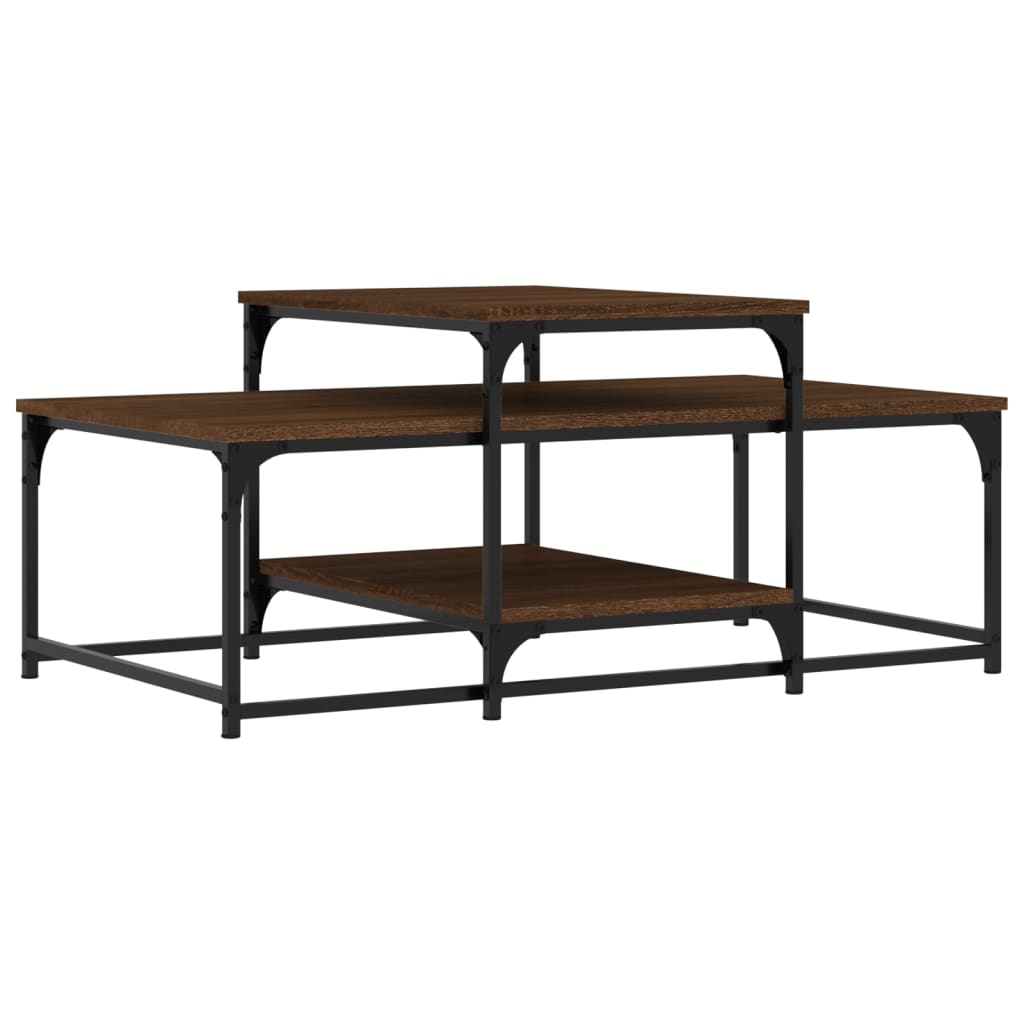 Mesa De Centro Madera De Ingeniería Roble Marrón 102X60X45 Cm