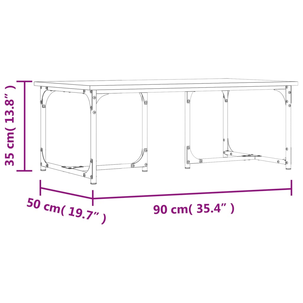 Mesa De Centro Madera Contrachapada 90X50X35 Cm
